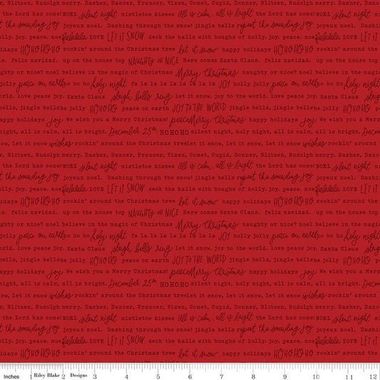 Charming Christmas Words Red by Kelsey Carlson for Riley Blake Designs - C16357-RED
