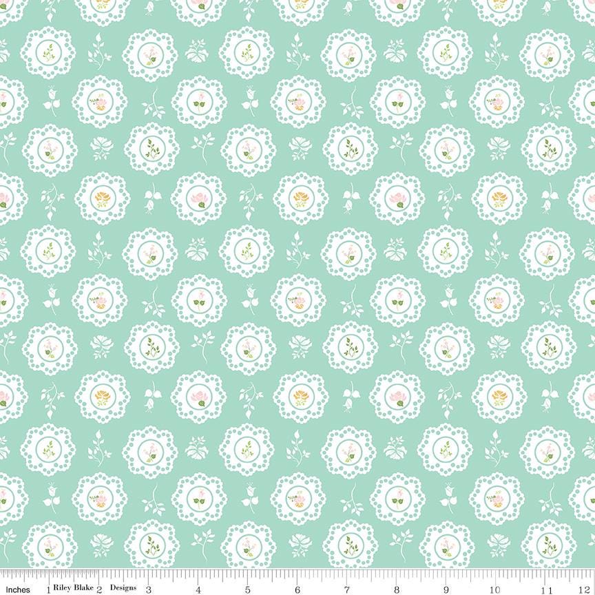 Summer Skies and Fireflies Doilies Aqua by Gracey Larson for Riley Blake Designs - C16371-AQUA