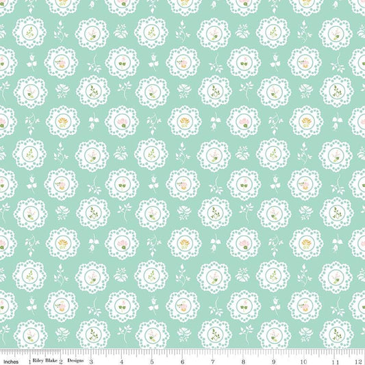 Summer Skies and Fireflies Doilies Aqua by Gracey Larson for Riley Blake Designs - C16371-AQUA