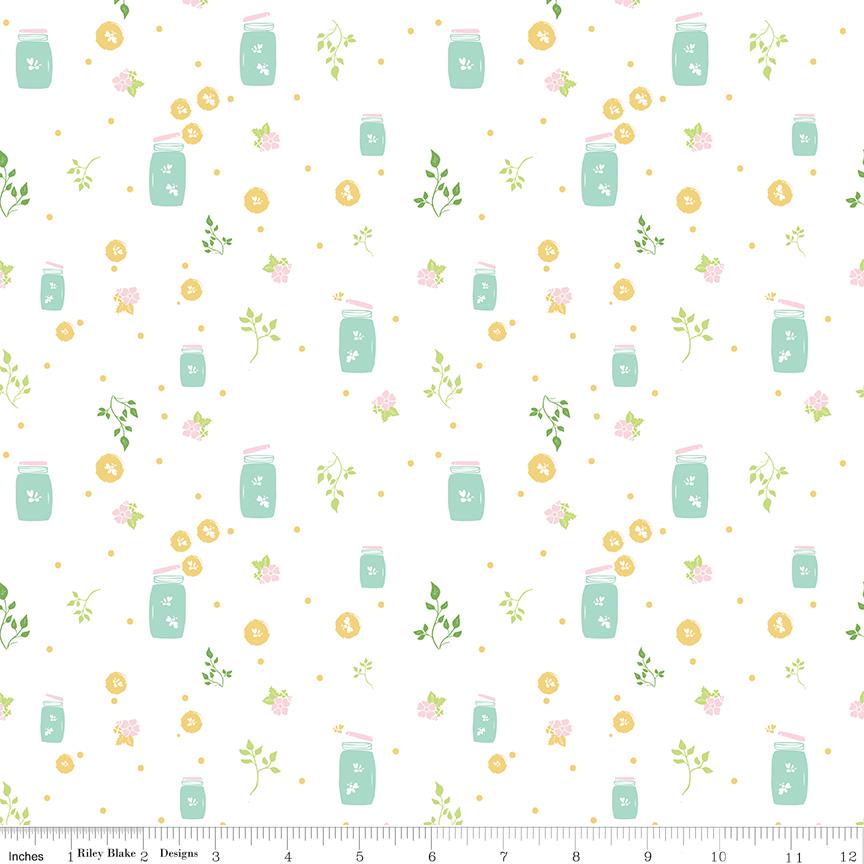 Summer Skies and Fireflies Fireflies White by Gracey Larson for Riley Blake Designs - C16373-WHITE