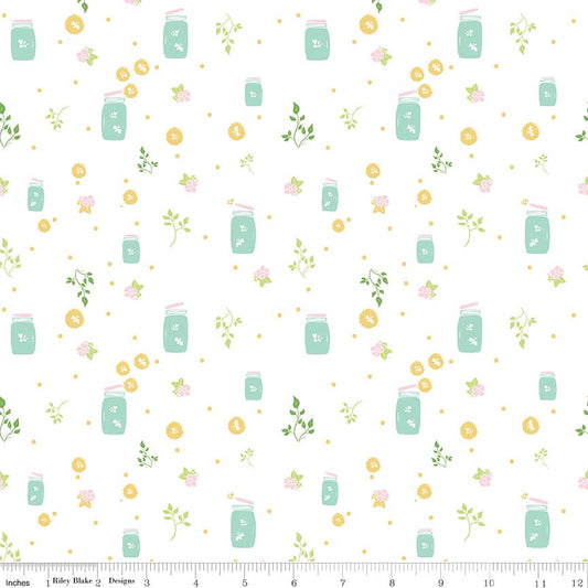 Summer Skies and Fireflies Fireflies White by Gracey Larson for Riley Blake Designs - C16373-WHITE