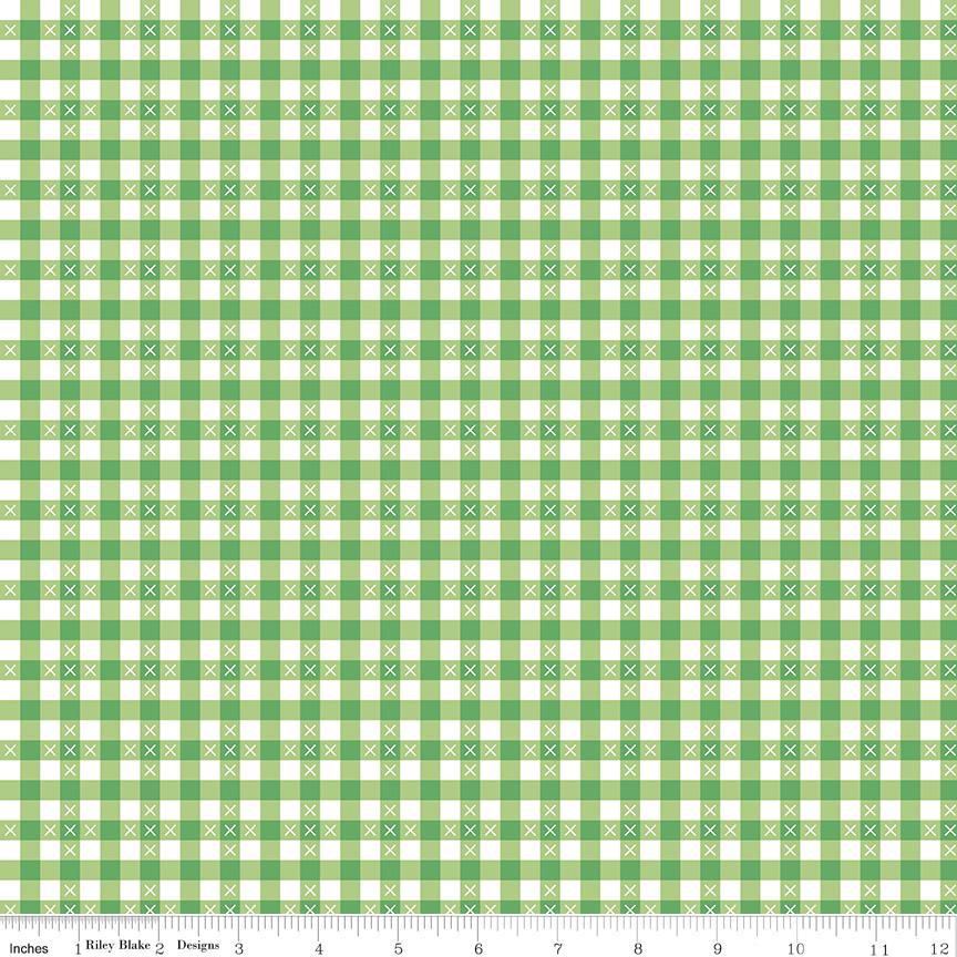 Summer Skies and Fireflies Gingham Green by Gracey Larson for Riley Blake Designs - C16375-GREEN