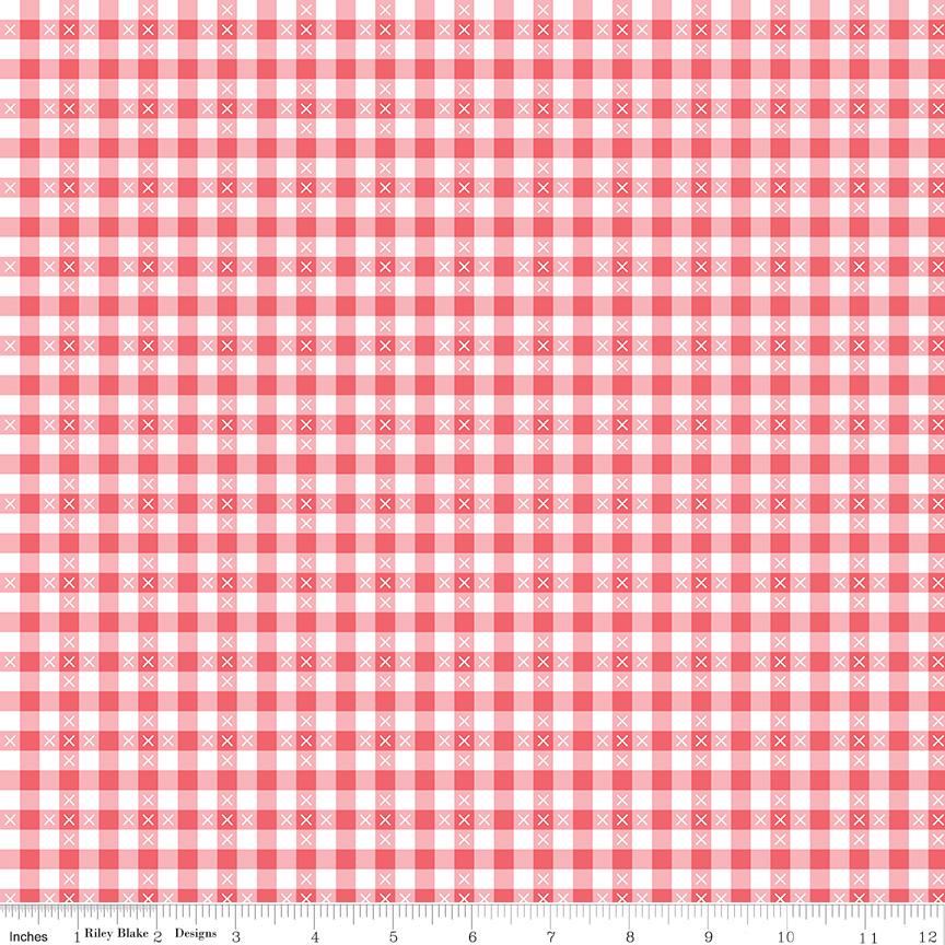 Summer Skies and Fireflies Gingham Tea Rose by Gracey Larson for Riley Blake Designs - C16375-TEAROSE