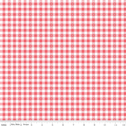 Summer Skies and Fireflies Gingham Tea Rose by Gracey Larson for Riley Blake Designs - C16375-TEAROSE