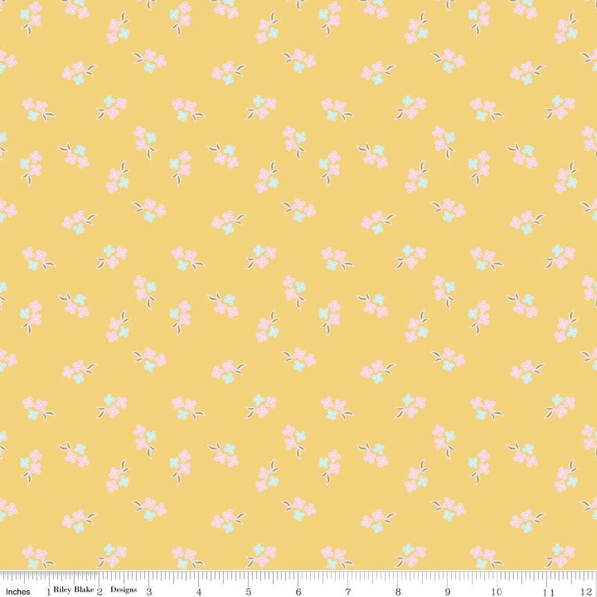 Summer Skies and Fireflies Floral Yellow by Gracey Larson for Riley Blake Designs - C16377-YELLOW