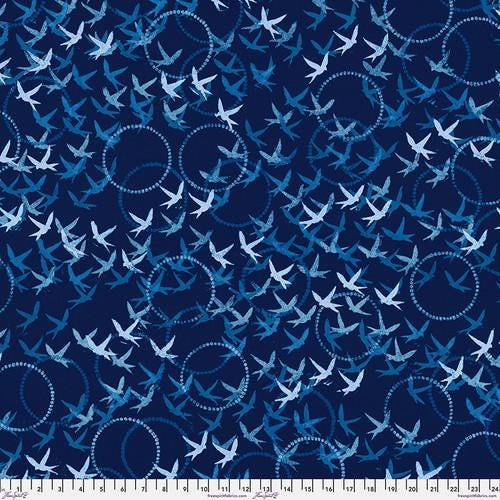 Findings Flying Free - Indigo by Valori Wells for Free Spirit Fabrics - PWVW041.INDIGO