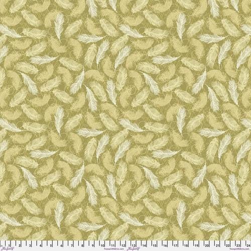 Findings SM Feathers - Gold by Valori Wells for Free Spirit Fabrics - PWVW047.GOLD