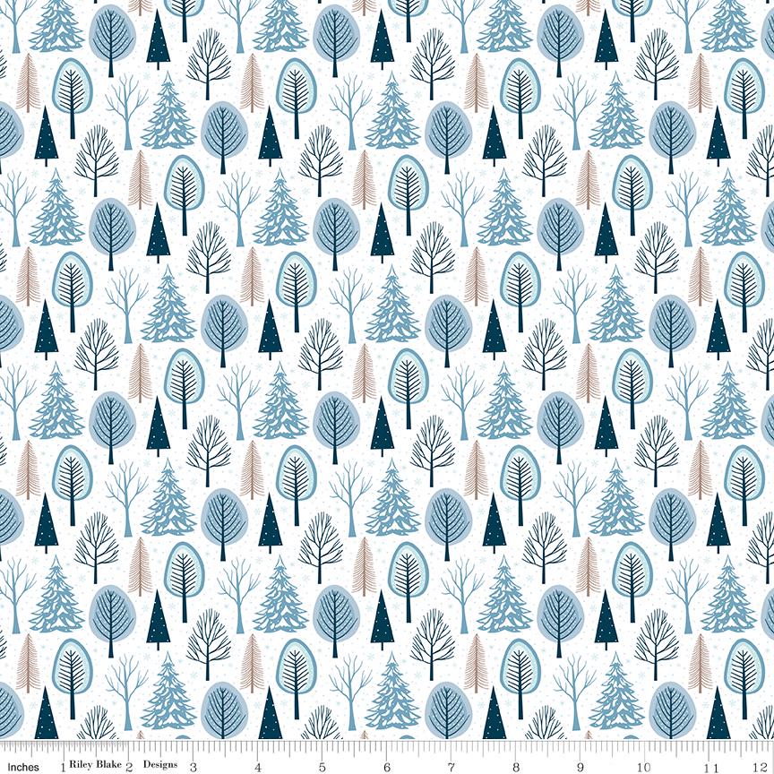 Winter Magic Trees White by Dani Mogstad for Riley Blake Designs - C16362-WHITE