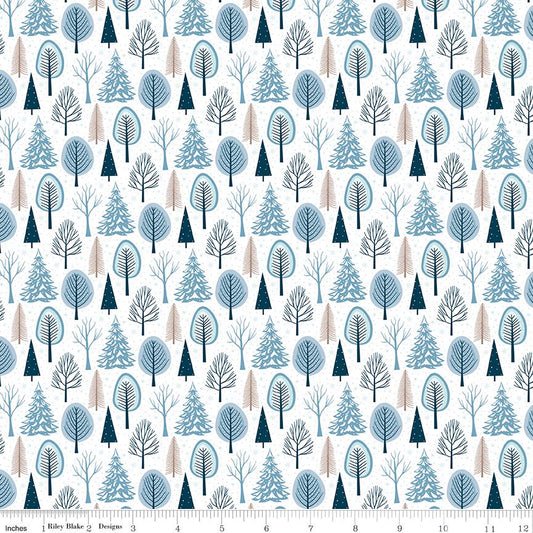 Winter Magic Trees White by Dani Mogstad for Riley Blake Designs - C16362-WHITE