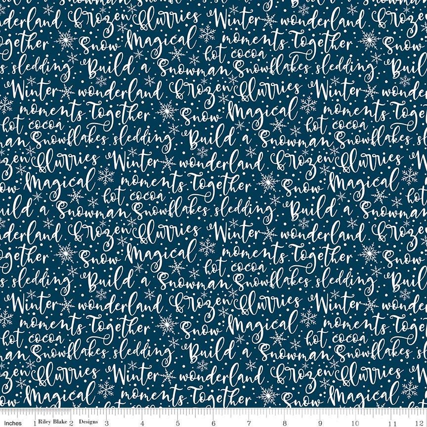 Winter Magic Winter Words Navy by Dani Mogstad for Riley Blake Designs - C16363-NAVY