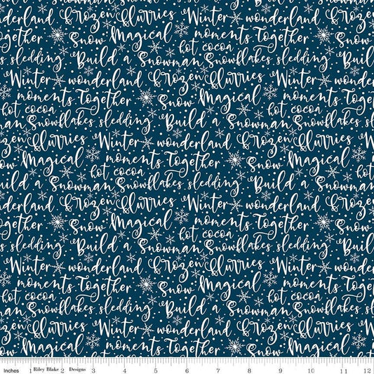 Winter Magic Winter Words Navy by Dani Mogstad for Riley Blake Designs - C16363-NAVY