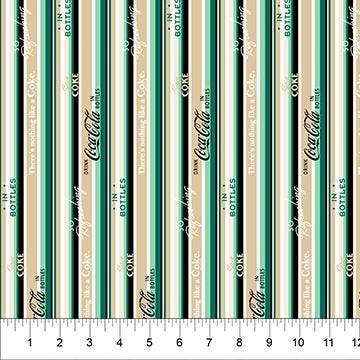 Coca-Cola ® Green Stripes (CC1002-12) by Northcott Fabrics - CC1002-12