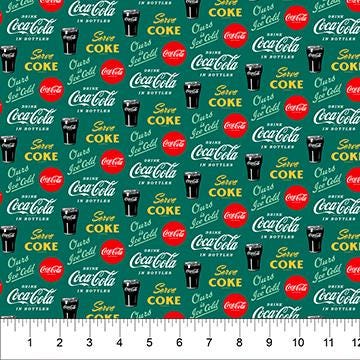 Coca-Cola ® Logos Dark Green (CC1006-68) by Northcott Fabrics - CC1006-68