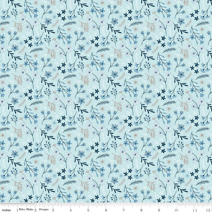 Winter Magic Floral Aqua by Dani Mogstad for Riley Blake Designs - C16361-AQUA