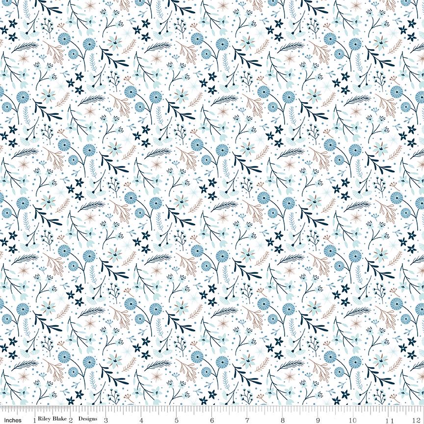 Winter Magic Floral White by Dani Mogstad for Riley Blake Designs - C16361-WHITE