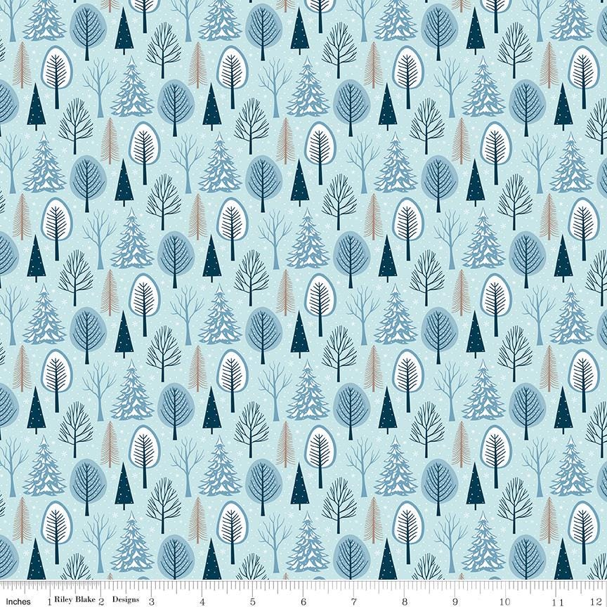 Winter Magic Trees Aqua by Dani Mogstad for Riley Blake Designs - C16362-AQUA