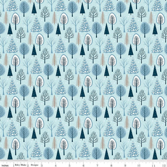Winter Magic Trees Aqua by Dani Mogstad for Riley Blake Designs - C16362-AQUA