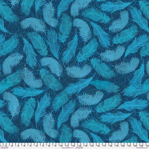 Findings Feathers - Indigo by Valori Wells for Free Spirit Fabrics - PWVW046.INDIGO