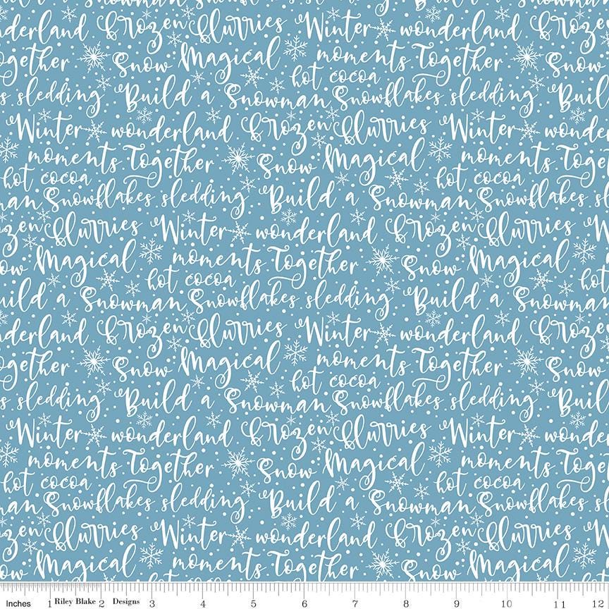 Winter Magic Winter Words Blue by Dani Mogstad for Riley Blake Designs - C16363-BLUE
