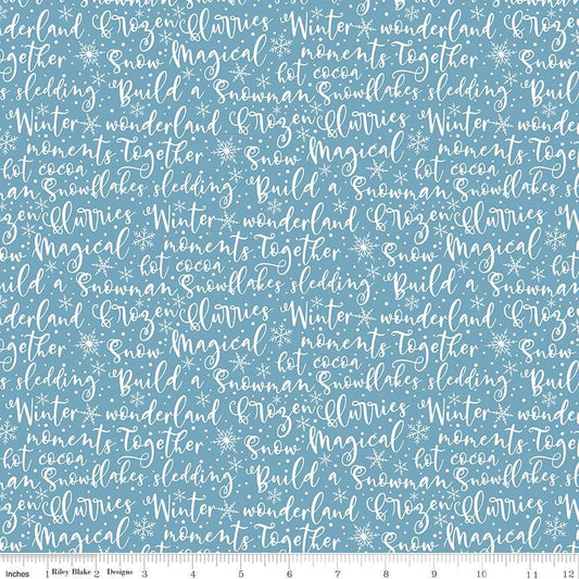 Winter Magic Winter Words Blue by Dani Mogstad for Riley Blake Designs - C16363-BLUE