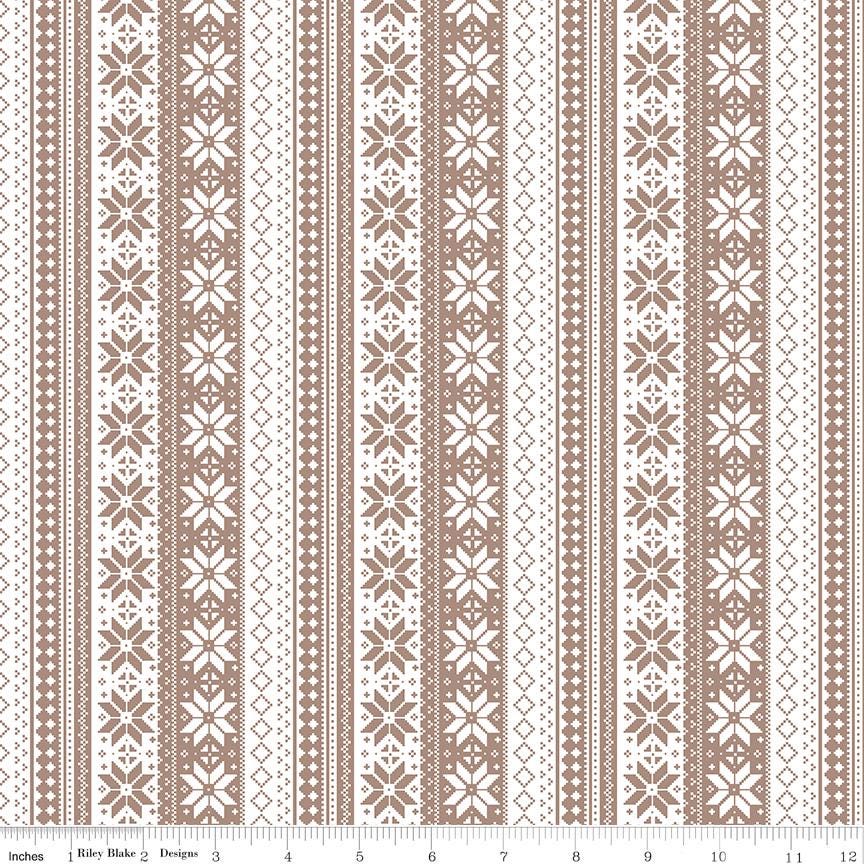 Winter Magic Sweater Stripe Tea Dye by Dani Mogstad for Riley Blake Designs - C16364-TEADYE