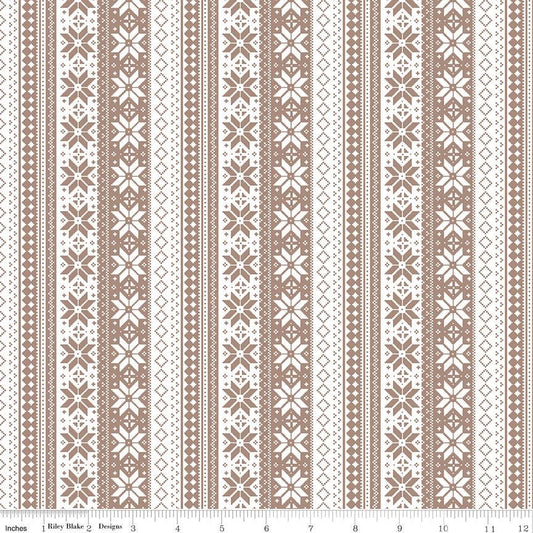 Winter Magic Sweater Stripe Tea Dye by Dani Mogstad for Riley Blake Designs - C16364-TEADYE