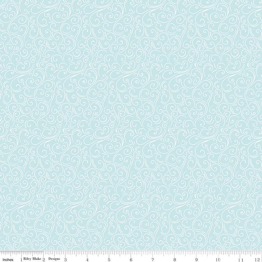 Winter Magic Swirls Aqua by Dani Mogstad for Riley Blake Designs - C16366-AQUA