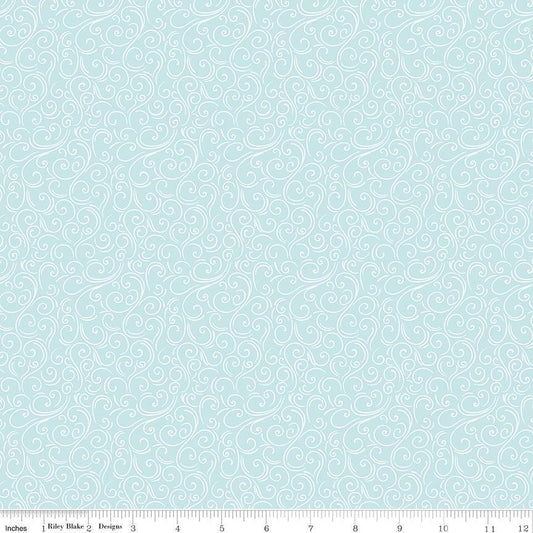 Winter Magic Swirls Aqua by Dani Mogstad for Riley Blake Designs - C16366-AQUA