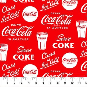 Coca-Cola ® Red Logos (CC1009-26) by Northcott Fabrics - CC1009-26