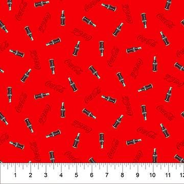 Coca-Cola ® Red Logos & Bottles (CC1008-26) by Northcott Fabrics - CC1008-26