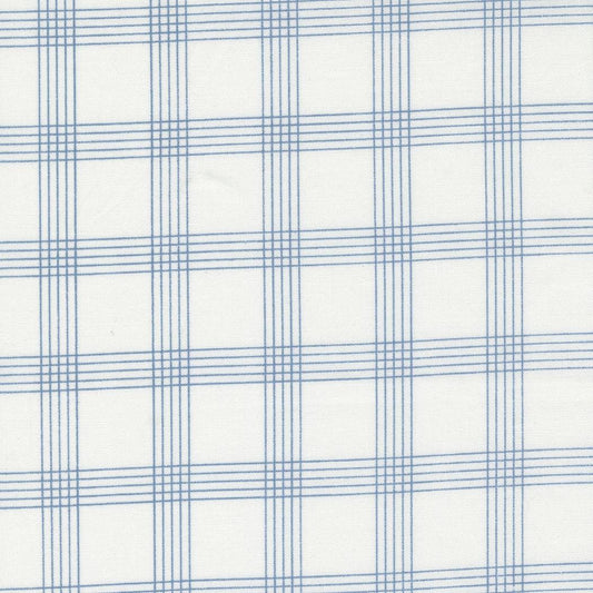 Nantucket Summer Plaid Checks Plaids Cream Blue by Camille Roskelley for Moda Fabrics - 55262 24