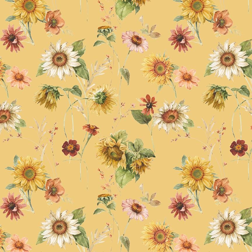 Sunflower Whispers Sunflowers Yellow by Lisa Audit for Riley Blake Designs - CD16670-YELLOW