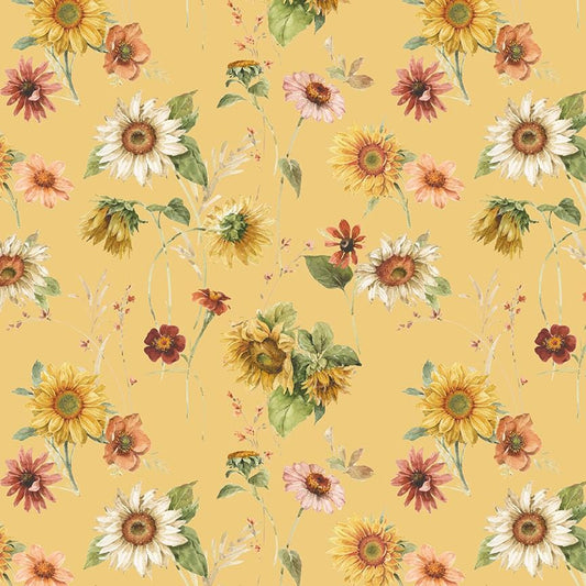 Sunflower Whispers Sunflowers Yellow by Lisa Audit for Riley Blake Designs - CD16670-YELLOW