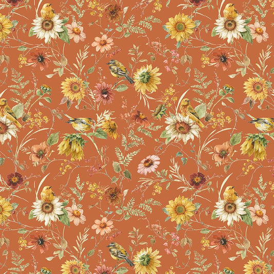 Sunflower Whispers Prairie Pumpkin by Lisa Audit for Riley Blake Designs - CD16671-PUMPKIN