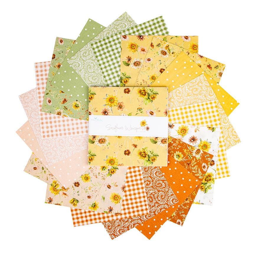 Sunflower Whispers 10" Stacker by Lisa Audit for Riley Blake Deisgn Fabrics - 10-16670-42 - 42 pieces