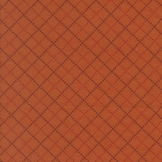 Prairie Gather Flan Rust Stitched Grid Blenders Lattice by Primitive Gatherings for Moda Fabrics - 49315 21F