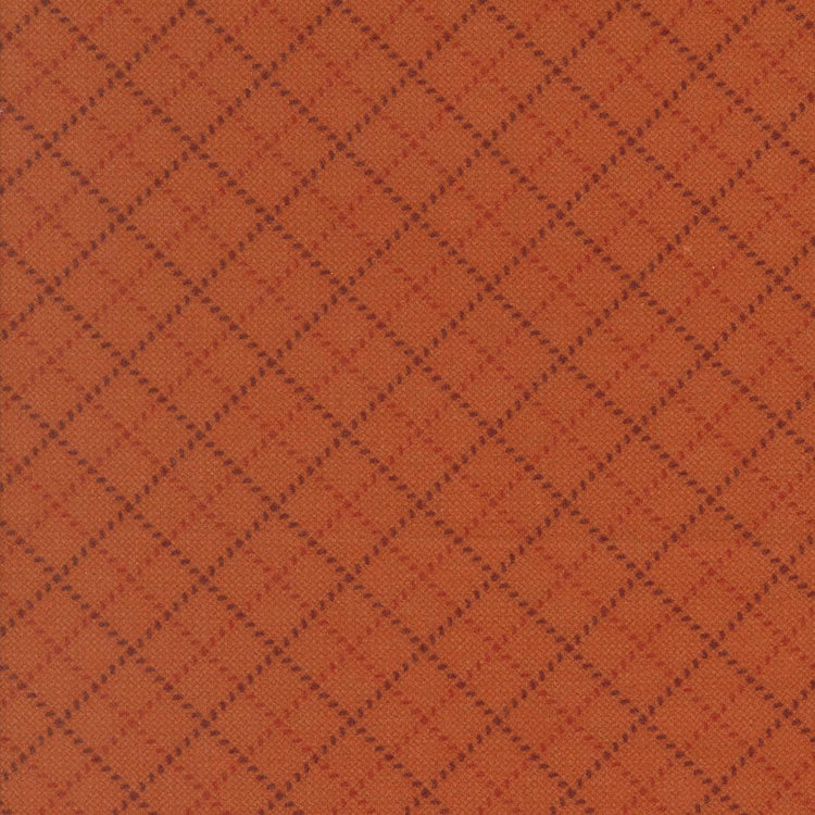 Prairie Gather Flan Rust Stitched Grid Blenders Lattice by Primitive Gatherings for Moda Fabrics - 49315 21F
