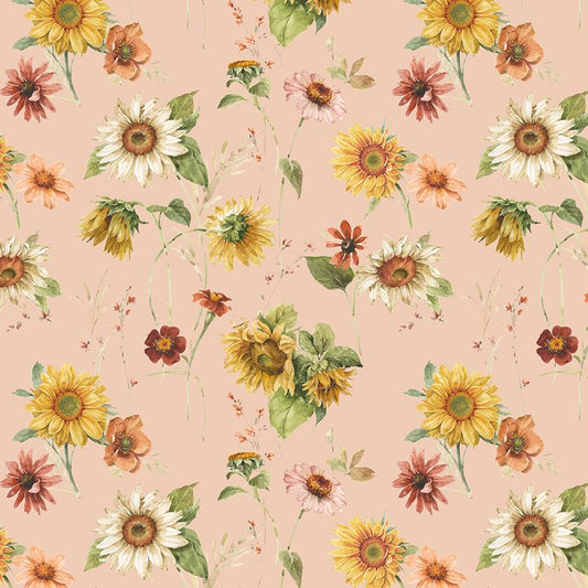 Sunflower Whispers Sunflowers Blush by Lisa Audit for Riley Blake Designs - CD16670-BLUSH