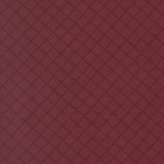 Prairie Gather Flan Merlot Stitched Grid Blenders Lattice by Primitive Gatherings for Moda Fabrics - 49315 22F
