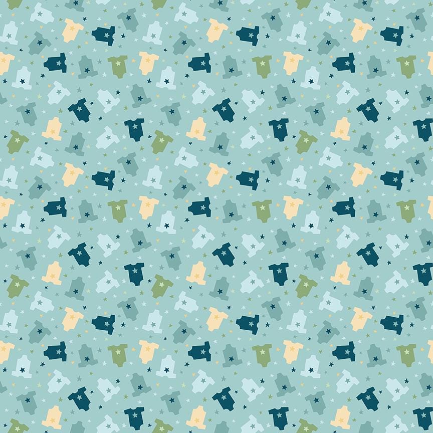 Baby Boy Onesies Blue by Lori Whitlock for Riley Blake Designs - C16764-BLUE