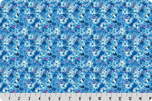 Quilting Cuddle Wanderlust Daisies Blue by Shannon Fabrics