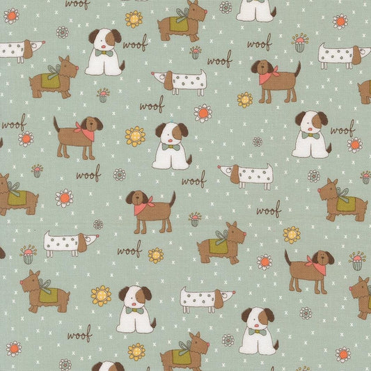 Lucky Puppy Parade Novelty Dogs Parade Sky by Sweetwater for Moda Fabrics - 55700 12