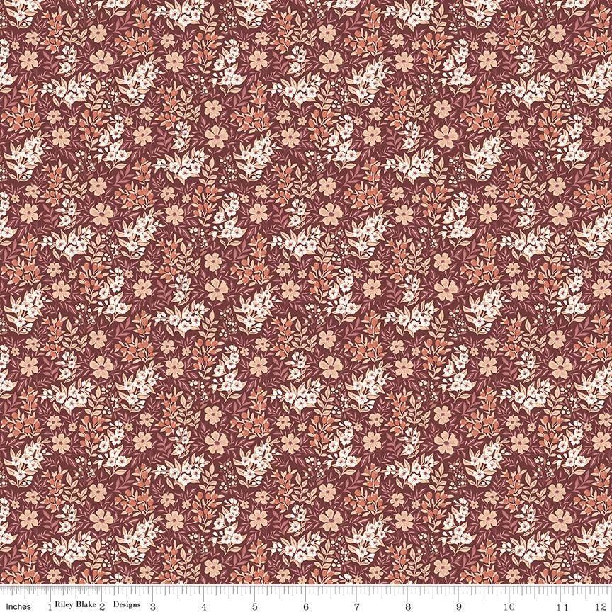 Evening on the Prairie Ditsy Floral Marsala by Modern Prairie for Riley Blake Designs - C16747-MARSALA