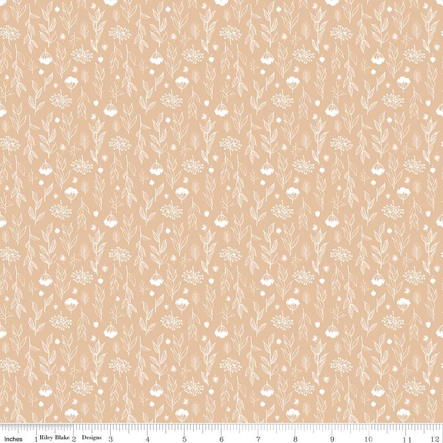 Evening on the Prairie Silhouette Floral Beige by Modern Prairie for Riley Blake Designs - C16748-BEIGE