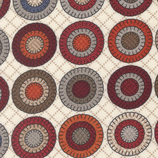 Prairie Gatherings Flannel Penny Cheater Porcelain by Primitive Gatherings for Moda Fabrics - 49301 11F