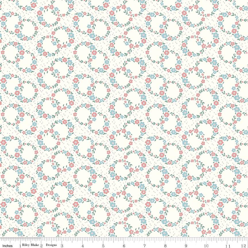 Mary Catherine Wreaths Cloud by Amy Smart for Riley Blake Designs - C16701-CLOUD