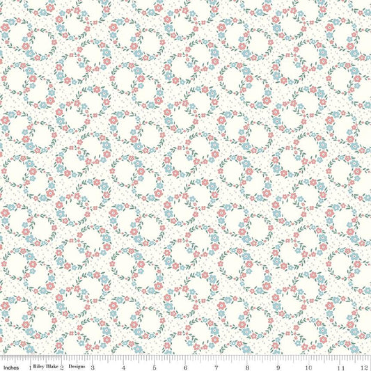 Mary Catherine Wreaths Cloud by Amy Smart for Riley Blake Designs - C16701-CLOUD