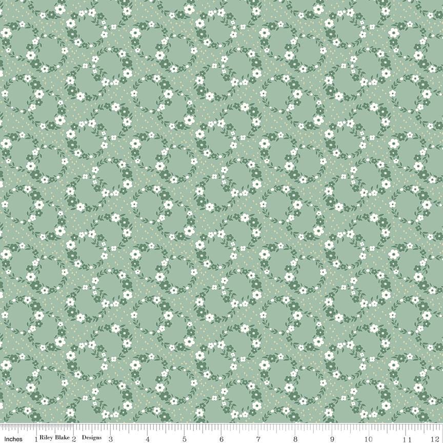 Mary Catherine Wreaths Sage by Amy Smart for Riley Blake Designs - C16701-SAGE