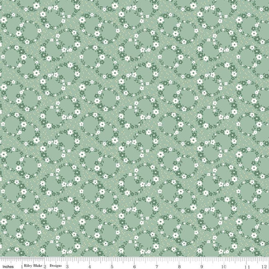 Mary Catherine Wreaths Sage by Amy Smart for Riley Blake Designs - C16701-SAGE