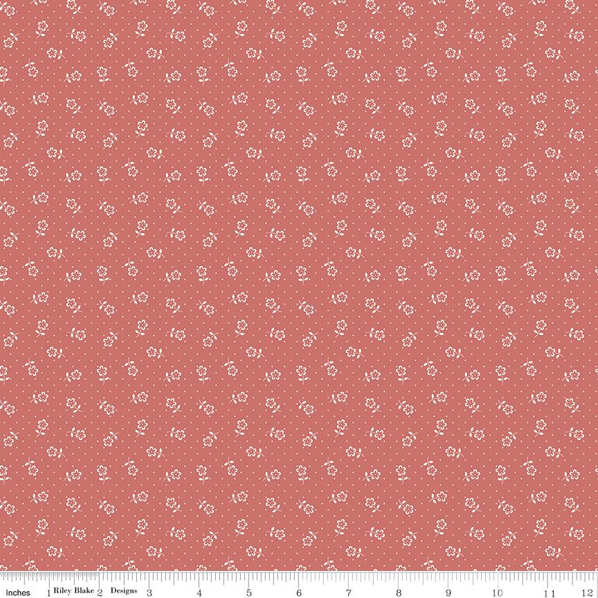 Mary Catherine Flower Dot Faded Red by Amy Smart for Riley Blake Designs - C16705-FADEDRED